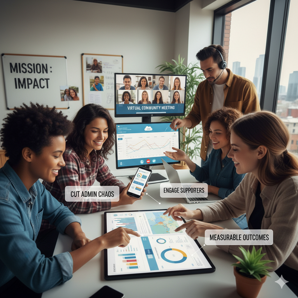 Group of volunteers in a meeting